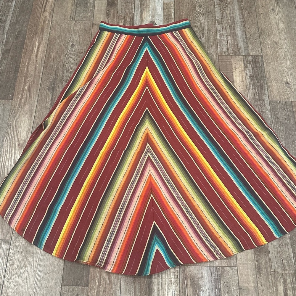 Silverado Red Woven Serape Maxi Skirt